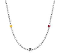 Clondo Collar para hombre y mujer As Roma de acero inoxidable - Producto oficial fútbol - Joya con logotipo - Idea regalo elegante para aficionados amarillos - Niño y niña, Medium, Acero aleado, Sin