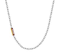Clondo Collar para hombre y mujer As Roma de acero inoxidable - Producto oficial fútbol - Joya con logotipo - Idea regalo elegante para aficionados amarillos - Niño y niña, Medium, Acero aleado, Sin