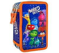 Clondo Estuche con 3 Compartimentos 3D para Niños, para del Revés Intensa-Mente Fans, Triple Relleno, 44 Accesorios de Escuela, 3 Cremalleras, 20cm, para Inside out Fans