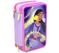 Clondo Estuche triple relleno, 44 accesorios escolares, 3 cremalleras, 20 cm, Wish 24, 20 x 12 x 7 cm, Portalápices