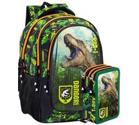 Clondo Mochila Escolar Ergonómica 33x43x15 cm con Estuche a juego 3 Compartimentos 45 Piezas - Pack Escolar Completo - Julian Ross - Para Escuela Primaria y Regalo para Niños