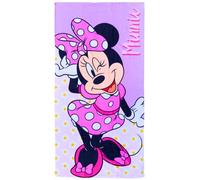 Clondo Toalla de Playa para Niños 70x140 cm - para Fans de Minnie Rosa - Microfibra Poliéster - Secado Rápido - Ideal para Piscina y Mar - Gadget Oficial
