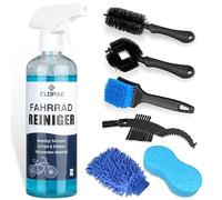 CLOPAE 7PCS Kit de Herramientas de Limpieza de Bicicletas, con 500 ml Limpiador para Bicicleta, Depurador de Cadena de Bicicleta, Compatible con Bicicletas de Montaña y Carretera