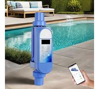 Clorador De Agua Salada Para Piscinas, Generador De Cloro Salino Con WiFi Integrado Para Piscinas Enterradas, Panel De Control LED, Función Autolimpieza Para Piscinas Hasta 22400 Galones(12g/h)