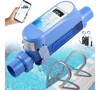 Clorador De Sal Para Piscinas Elevadas, Generador De Cloro Salino, Wifi Integrado Y Limpieza Automática, Piscina De Agua Salada Con Indicador De Salinidad(4g/h)