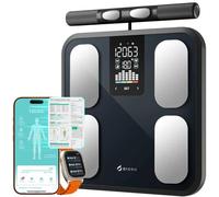 CLORIS Báscula digital inteligente de 8 electrodos para peso corporal, grasa, IMC, masa muscular, medición de composición corporal, analizador de salud con aplicación Bluetooth