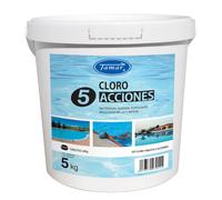 Cloro para piscina 5 acciones tabletas 200g 5kg tamar