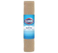 Clorox by Duck Brand - Tapete de Espuma Acolchada para bañera, Antideslizante con ventosas para Mayor Comodidad y Seguridad, 17 x 36 Pulgadas, Color Gris Pardo