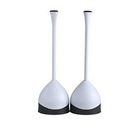 Clorox Toilet Plunger with Hideaway Caddy, Set of 2 - For Bathroom Organization and Storage, Bathroom Accessories, Toilet Unclogger, with Holder, White