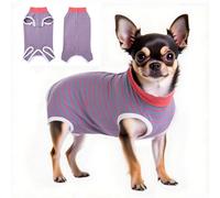 Clorvint Traje de recuperación de cirugía para perros hembras esterilizados, mameluco quirúrgico para perros de raza pequeña, protección antilamer heridas para perro, traje postquirúrgico, talla XS