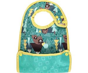 Close Babero impermeable con bolsillo 6+ meses, Unisex, Bear