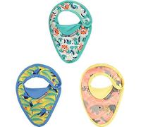 Close Pack 3 baberos impermeables bandana 0 a 6 meses, Unisex (Parrot, Panda, Cheetah)