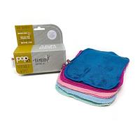 Close Paquete de recarga Pop-in con 10 toallitas reutilizables multicolor vivo | perfecto para manos y cara del bebé, absorbente y suave