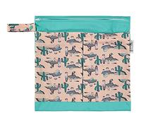 Close Parent - Bolsa húmeda ecológica para pañales de Tela en hurón Rosa, Impermeable y Reutilizable, con Bolsillos de Doble Cremallera y asa práctica, Viajes