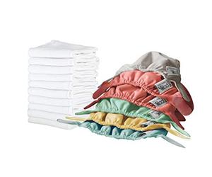 Close Parent Pañales de tela para Bebé Reutilizables de Tela ecologicos Para Bebés Con Bolsas De Almacenamiento Y Absorbentes, Unitalla