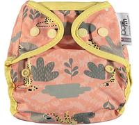 Close Pop-in Cobertor para pañal de tela reutilizable de bambú estampado Cheetah cierre corchete talla única unisex bebé.