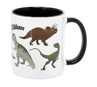 Close Up Dino - Taza infantil (cerámica, 350 ml), diseño de dinosaurios, color blanco