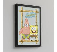 Close Up Espejo con diseño de Bob Esponja y Patrick, 22 × 32 cm, divertida decoración para baño, salón y pasillo, diseño de Bob Esponja con personajes impresos