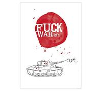 Close Up Fuck War Let's Art - Póster (48 x 68 cm), diseño de Janette