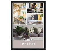 Close Up Marco de póster DIN A0 negro de tablero de fibra de densidad media (84,1 x 118,9 cm), tamaño XXL con cristal de PVC irrompible, ancho de la barra de 40 mm