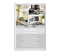 Close Up Marco para pósteres, 40 x 60 cm, plástico blanco con parte posterior, disco de PVC (irrompible), ancho del perfil de 12 mm