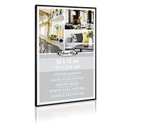 Close Up Marco para pósteres, 50 x 70 cm, plástico negro con parte posterior, disco de PVC (irrompible), ancho del perfil de 12 mm