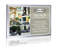 Close Up Marco XXL para póster de 80 x 120 cm, color plateado, tablero DM de alta calidad, cristal de PVC irrompible, con pared posterior