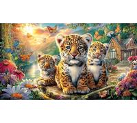 Close-up-of-a-Leopard-s-Face-with-Detailed-Spots Puzzle Adultos 1000 Piezas Papel Reciclado Juego Familiar Divertido Desafiante para decoración Mural 38x52/1000pcs