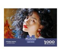 Close-up Portrait Photograph 1000 Pcs Stabiler Karton Puzzle Charming Woman Stressabbau Kreatives Spiel Puzzles Als Wohnaccessoires 70x50cm/1000pcs