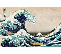 Close Up Póster de Katsushika Hokusai - Great Wave Off Kanagawa (91,5cm x 61cm) + 1 Póster con Motivo de Paraiso Playero