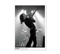 Close Up Póster de la reina Freddie Mercury - Rainbow Theatre London 1974 | Decoración de pared vintage | Legendaria foto de concierto | Cuadro blanco y negro 59,5 x 84 cm