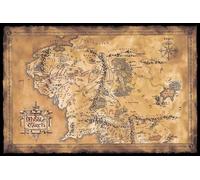 Close Up Póster El Señor de los Anillos - Mapa de la Tierra Media (Oscuro) (91,5cm x 61cm)