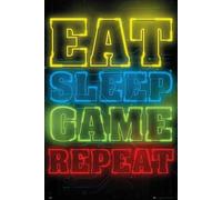 Close Up Póster Gaming - Eat, Sleep, Game, Repeat (61cm x 91,5cm)