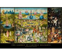 Close Up Póster Garden of Earthly Delights/El jardín de Las delicias Hieronymus Bosch (91,5cm x 61cm) + 2 Marcos Transparentes con suspención