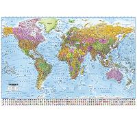 Close Up Póster Mapa del Mundo 2019 - MAPS IN MINUTESÙ/Incluye Banderas y Leyendas (91,5cm x 61cm) + 1 póster Sorpresa de Regalo