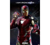 Close Up Póster Marvel Avengers: Endgame - I Am Iron Man (61cm x 91,5cm) + 2 Marcos Transparentes con suspención