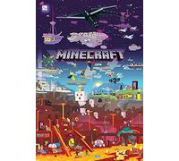 Close Up Póster Minecraft - World Beyond (61cm x 91,5cm) + 2 Marcos Transparentes con suspención