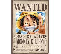 Close Up Póster One Piece Wanted Dead or Alive Monkey D. Luffy (68cm x 98cm)