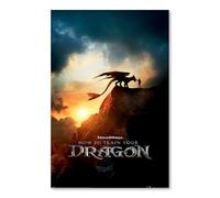 Close Up Póster principal de la película de acción en vivo fácil de entrenar a los dragones - Hicks & Toothless - Gran formato 61 × 91,5 cm - Póster oficial para fans