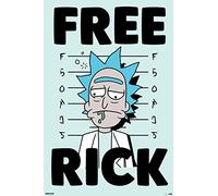 Close Up Póster Rick and Morty - Free Rick (61cm x 91,5cm) + 1 Paquete de tesa Powerstrips® (20 Tiras)