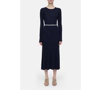 Closed Crew Neck Long Sleeves Dresses Dark Night Talla: L | Vestidos Midi Outlet | Mujer | Negro