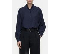 Closed Stand Up Collar Shirts & Blouses Smokey Blue Talla: XS | Camisas Outlet | Mujer | Azul