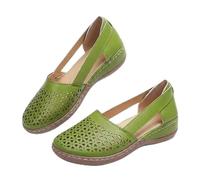 Closed Toe Sandals For Women Dressy Summer 2026 Hollow out Loafers Sandals Outdoor Closed Toe Casual Shoes Ballet Shoes Hollow out Outdoor Loafers (Green,36)