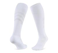 CLOSEMATE 2 Pares Calcetines Futbol largo Hombre Mujer Deportivos Cómodo Transpirable Acolchados Antideslizantes para Ciclismo Running Squash Trekking(blanco, Tamaño XL)