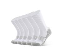 CLOSEMATE 6 Pares Calcetines Deporte Largos Hombre Deportivos Antiampollas Altos Antisudor Antideslizantes Transpirable Compresión Para Running Senderismo Trekking Ciclismo(6BlancoGris,M)