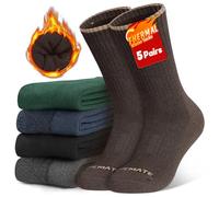 CLOSEMATE Calcetines Invierno Térmicos Hombre Mujer 5 Pares Largos Algodón Antisudor Antiampollas Absorción de Impactos Altos Gruesos Térmicos Frío Para Trekking Senderismo Ciclismo(Multicolor-1,M)