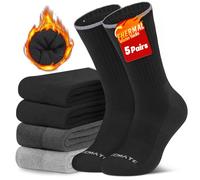 CLOSEMATE Calcetines Invierno Térmicos Hombre Mujer 5 Pares Largos Algodón Antisudor Antiampollas Absorción de Impactos Altos Gruesos Térmicos Frío Para Trekking Senderismo Ciclismo(Multicolor-3,M)