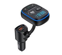 Closer Transmisor FM Bluetooth para Coche, MicróFono de Graves HiFi MáS Potente, Adaptador PD 30W+QC 3.0 con LED de 7 Colores