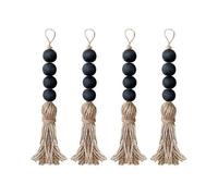 Closet Art Craft Farmhouse Rustic Wood Bead Garland Home Decor Hanging Drawer Knob Gift Pendant Door Handle with Tassels js