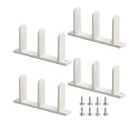 Closet Door Guides for Floor, 4 Pieces Sliding Door Bottom Guide, PP Stable Hardware with Screws, Replacement Parts for Bypass Track, Ideal for Standard Indoor Use, Bathroom, Cabinet, 8.3x1.9x4.5cm
